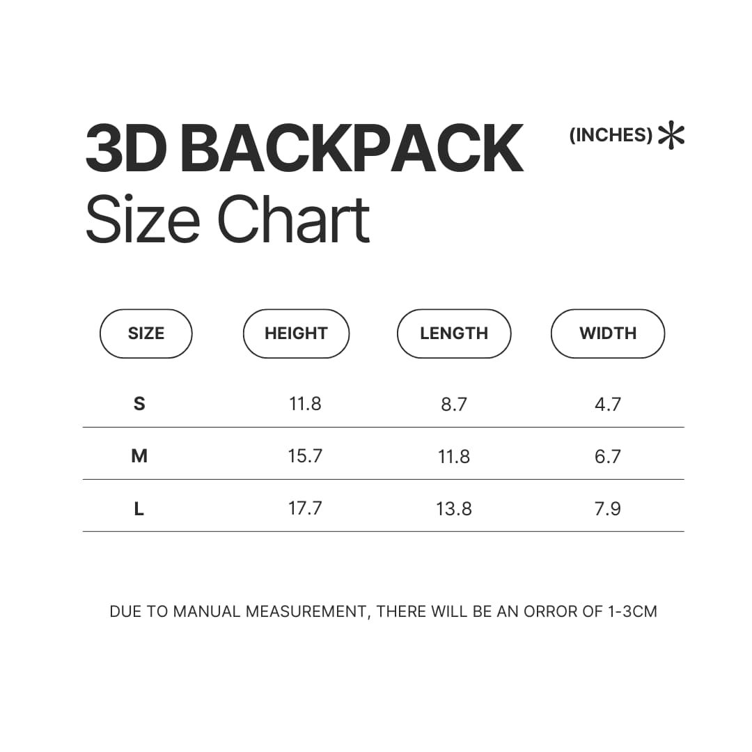 3D Backpack Size Chart - Beastars Store