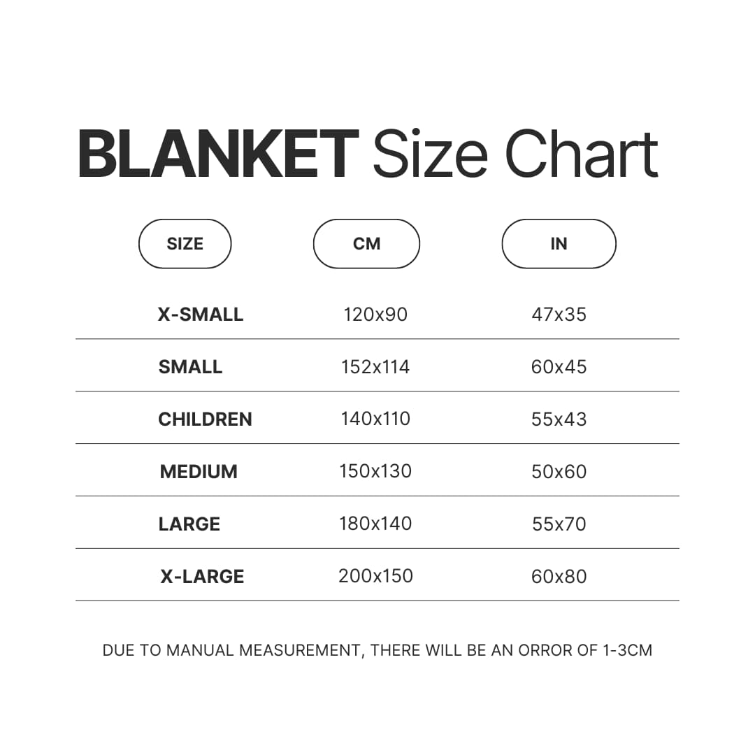 Blanket Size Chart - Beastars Store