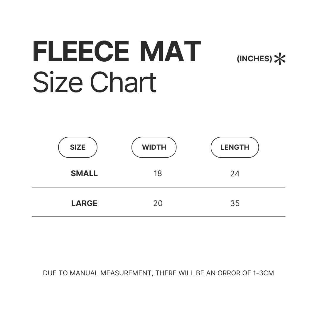 Fleece Mat Size Chart - Beastars Store
