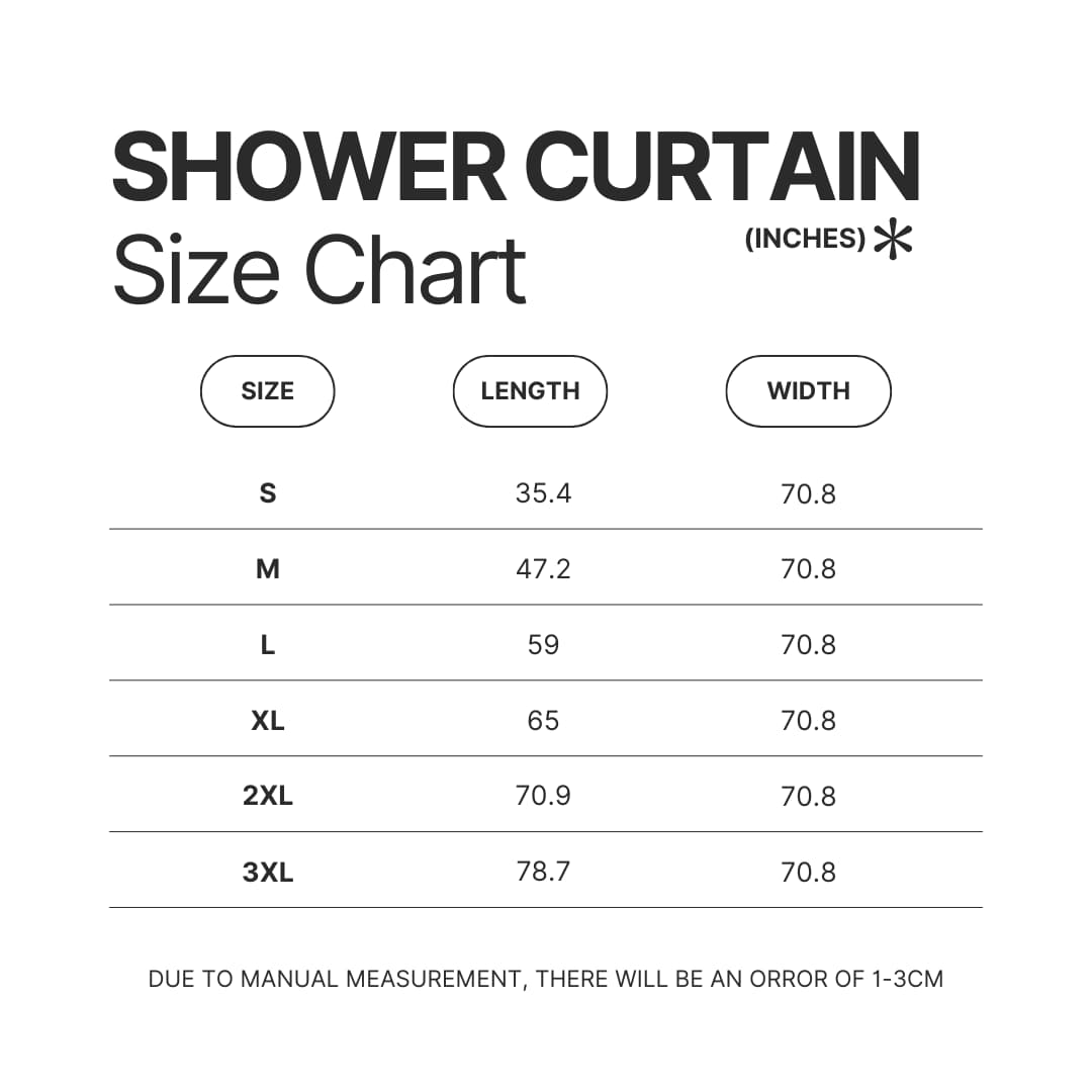 Shower Curtain Size Chart - Beastars Store