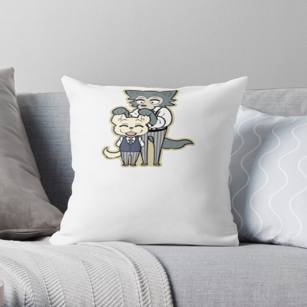 Beastars Legoshi And Jack Ear Lift Chibi Throw Pillow